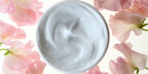 Facial cream with flower pedals
